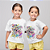Camiseta Infantil Menina Branca de Algodão com Estampa Personagens Super poderosas - Imagem 3