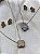 Conjunto colar e brinco trevo cravejado - Imagem 1