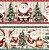 Tecido Tricoline Barrado Digital Natal Encantado 100% algodão(55cmx1,50mt) - Imagem 1