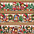 Tecido Tricoline Barrado Digital Natal das Capivaras 100% algodão (55cmx1,50mt) - Imagem 1