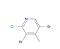 [1000017-92-4], Pyridine, 3,5-dibromo-2-chloro-4-methyl-, 98%, 100mg - Imagem 1