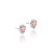 Brinco Coração Fusion Quartzo Rosa com Borda Cravejada com Zircônia Branca - Imagem 3