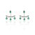 Brinco Ear Jacket Cristal Esmeralda Gota - Imagem 1