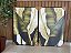 Dupla de Quadros Decorativo Folhas; Medida 80x120cm; Moldura Madeira Preta - Imagem 1