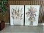 Dupla de Quadros Decorativo Folhas; Medida 80x120cm; Moldura Madeira Cinza - Imagem 1
