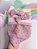 Kit Bandana e faixinha Rosa antigo com florzinhas - Imagem 1