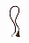 CORDÃO POMPOM MARROM C/PRATA 42CM 1UN - Imagem 1