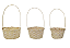 CESTA C/ALCA AMARELO JOGO C/3 UNIDADES - Imagem 1