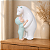 ESCULTURA DECOR POLIRESINA URSO 21,2X16X9,5cm 1UN - Imagem 1