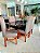 CONJUNTO DE JANTAR MARK 160X090 NOGUEIRA + 6 CADEIRAS MODELO 18 - Imagem 2