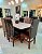 CONJUNTO DE JANTAR MARK 160X090 OFF WHITE - 6 CADEIRAS TABACO MARROM MODELO 18 - Imagem 4