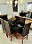 CONJUNTO DE JANTAR MARK 160X090 BLACK - 6 CADEIRAS CANELA MARROM MODELO 18 - Imagem 1