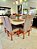 CONJUNTO DE JANTAR MARK 130X130 OFF WHITE - 6 CADEIRAS CANELA CINZA MODELO 18 - Imagem 1
