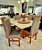 CONJUNTO DE JANTAR MARK 130X130 OFF WHITE - 6 CADEIRAS CANELA CINZA MODELO 18 - Imagem 2