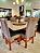 CONJUNTO DE JANTAR MARK 130X130 OFF WHITE - 6 CADEIRAS CANELA CINZA MODELO 18 - Imagem 5