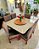 CONJUNTO DE JANTAR MARK 130X130 OFF WHITE - 6 CADEIRAS CANELA CINZA MODELO 18 - Imagem 6