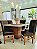 CONJUNTO DE JANTAR MARK 130X130 OFF WHITE - 6 CADEIRAS CANELA MARROM MODELO 18 - Imagem 1