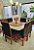 CONJUNTO DE JANTAR MARK 130X130 OFF WHITE - 6 CADEIRAS CANELA MARROM MODELO 18 - Imagem 11