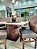 CONJUNTO DE JANTAR MARK 130X130 OFF WHITE - 6 CADEIRAS TABACO CINZA MODELO 18 - Imagem 2