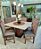 CONJUNTO DE JANTAR MARK 130X130 OFF WHITE - 6 CADEIRAS TABACO CINZA MODELO 18 - Imagem 1