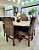 CONJUNTO DE JANTAR MARK 130X130 OFF WHITE - 6 CADEIRAS TABACO MARROM MODELO 18 - Imagem 2