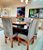 CONJUNTO DE JANTAR MARK 130X130 BLACK - 6 CADEIRAS CANELA CINZA MODELO 18 - Imagem 7