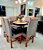 CONJUNTO DE JANTAR MARK 130X130 BLACK - 6 CADEIRAS CANELA CINZA MODELO 18 - Imagem 8