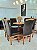 CONJUNTO DE JANTAR MARK 130X130 BLACK - 6 CADEIRAS CANELA MARROM MODELO 18 - Imagem 7