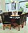 CONJUNTO DE JANTAR MARK 130X130 BLACK - 6 CADEIRAS CANELA MARROM MODELO 18 - Imagem 1