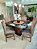 CONJUNTO DE JANTAR MARK 130X130 BLACK - 6 CADEIRAS TABACO CINZA MODELO 18 - Imagem 4