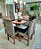 CONJUNTO DE JANTAR MARK 130X130 BLACK - 6 CADEIRAS TABACO CINZA MODELO 18 - Imagem 3