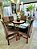 CONJUNTO DE JANTAR MARK 130X130 BLACK - 6 CADEIRAS TABACO MARROM MODELO 18 - Imagem 5