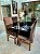 CONJUNTO DE JANTAR MARK 120X090 BLACK -  4 CADEIRAS TABACO MARROM MODELO 18 - Imagem 1