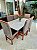 CONJUNTO DE JANTAR MARK 160X090 OFF WHITE - 6 CADEIRAS CANELA CINZA MODELO 19 - Imagem 6