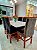 CONJUNTO DE JANTAR MARK 160X090 OFF WHITE - 6 CADEIRAS CANELA MARROM MODELO 19 - Imagem 5
