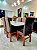 CONJUNTO DE JANTAR MARK 160X090 OFF WHITE - 6 CADEIRAS CANELA MARROM MODELO 19 - Imagem 6