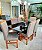 CONJUNTO DE JANTAR MARK 160X090 BLACK - 6 CADEIRAS CANELA CINZA MODELO 19 - Imagem 1