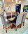 CONJUNTO DE JANTAR MARK 160X090 BLACK - 6 CADEIRAS CANELA CINZA MODELO 19 - Imagem 4