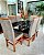 CONJUNTO DE JANTAR MARK 160X090 BLACK - 6 CADEIRAS CANELA CINZA MODELO 19 - Imagem 8