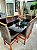 CONJUNTO DE JANTAR MARK 160X090 BLACK - 6 CADEIRAS CANELA MARROM MODELO 19 - Imagem 2