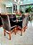 CONJUNTO DE JANTAR MARK 160X090 BLACK - 6 CADEIRAS CANELA MARROM MODELO 19 - Imagem 6