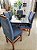 CONJUNTO DE JANTAR MARK 160X090 BLACK - 6 CADEIRAS CANELA AZUL ROYAL MODELO 19 - Imagem 5