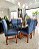 CONJUNTO DE JANTAR MARK 160X090 BLACK - 6 CADEIRAS CANELA AZUL ROYAL MODELO 19 - Imagem 6