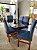 CONJUNTO DE JANTAR MARK 160X090 BLACK - 6 CADEIRAS CANELA AZUL ROYAL MODELO 19 - Imagem 9