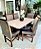 CONJUNTO DE JANTAR MARK 160X090 OFF WHITE - 6 CADEIRAS TABACO CINZA MODELO 19 - Imagem 2