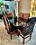 CONJUNTO DE JANTAR MARK 160X090 BLACK - 6 CADEIRAS TABACO MARROM MODELO 19 - Imagem 3