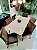 CONJUNTO DE JANTAR MARK 160X090 OFF WHITE - 6 CADEIRAS CANELA MARROM MODELO 25 - Imagem 5