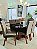 CONJUNTO DE JANTAR MARK 160X090 BLACK - 6 CADEIRAS CANELA CINZA MODELO 25 - Imagem 3