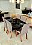 CONJUNTO DE JANTAR MARK 160X090 BLACK - 6 CADEIRAS CANELA CINZA MODELO 25 - Imagem 6