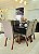 CONJUNTO DE JANTAR MARK 160X090 BLACK - 6 CADEIRAS CANELA CINZA MODELO 25 - Imagem 4